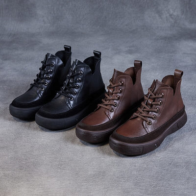 Autumn Retro Leather Casual Ankle Boots Aug 2023 New Arrival 
