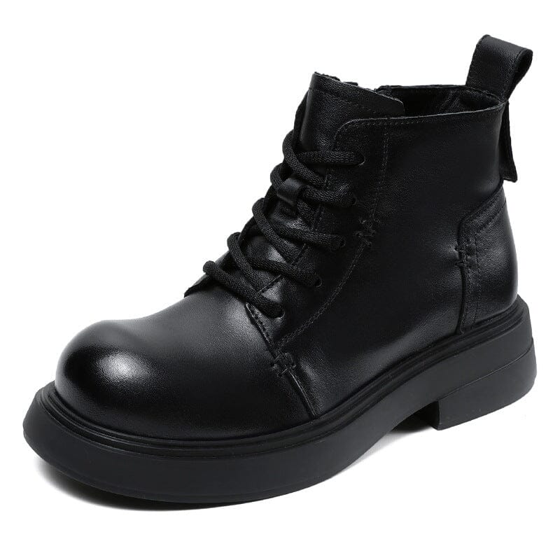 Autumn Retro Leather Casual Ankle Boots