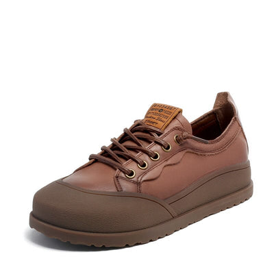 Autumn Retro Leather Flat Casual Shoes