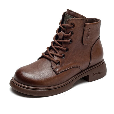 Autumn Retro Leather Minimalist Fashion Casual Boots