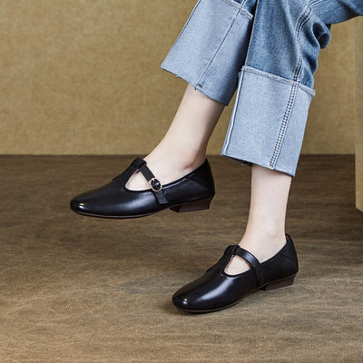 Autumn Retro Leather Soft Flat Casual Shoes Aug 2023 New Arrival 