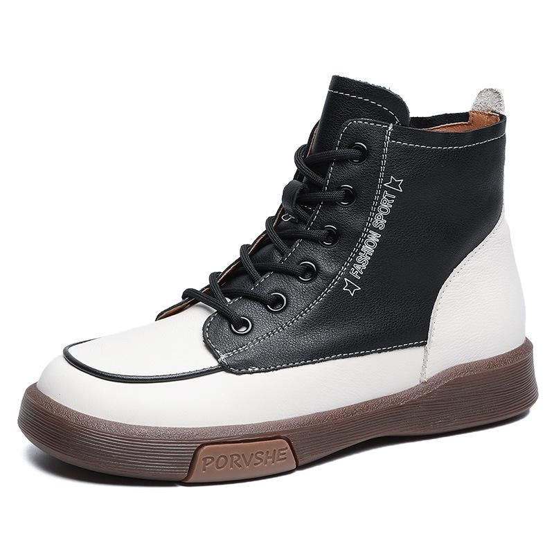Autumn Retro Leather Soft Flat Sole Casual Shoes