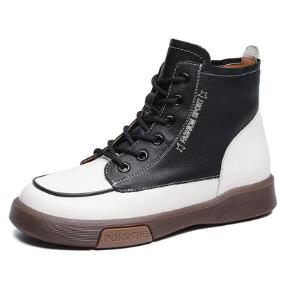 Autumn Retro Leather Soft Flat Sole Casual Shoes