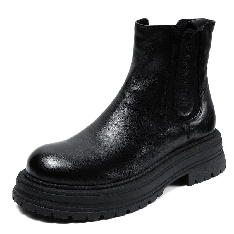 Autumn Retro Leather Thick Soled Casual Boots
