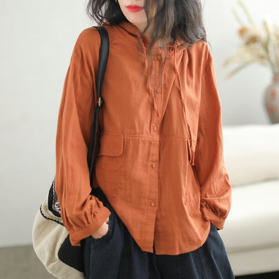 Autumn Retro Loose Cotton Casual Hoodie Aug 2023 New Arrival 