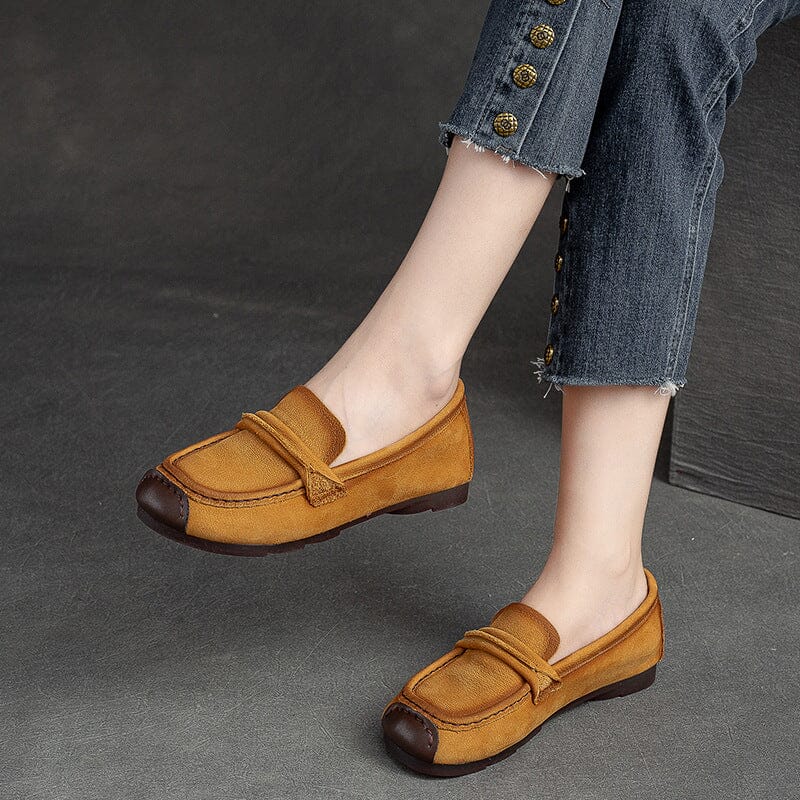 Autumn Retro Minimalist Leather Soft Loafers Jul 2023 New Arrival 