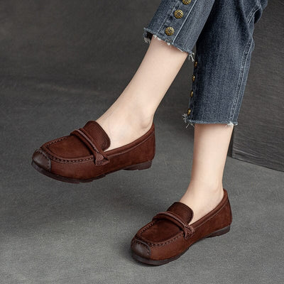 Autumn Retro Minimalist Leather Soft Loafers