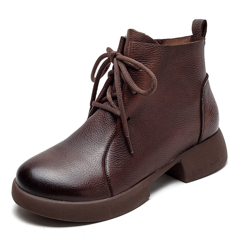 Autumn Retro Minimalist Soft Leather Boots