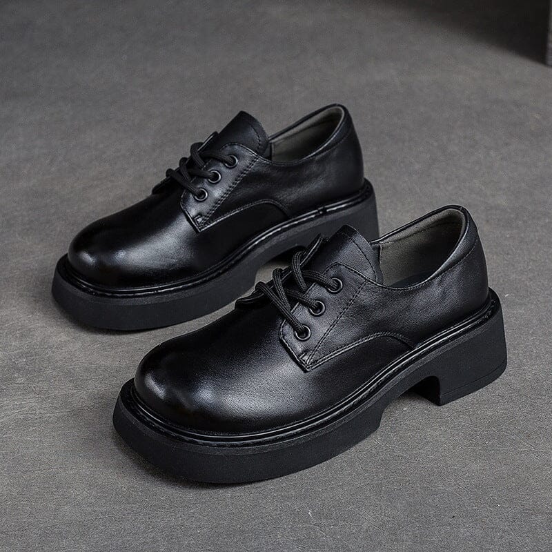 Autumn Retro Solid Handmade Leather Casual Shoes