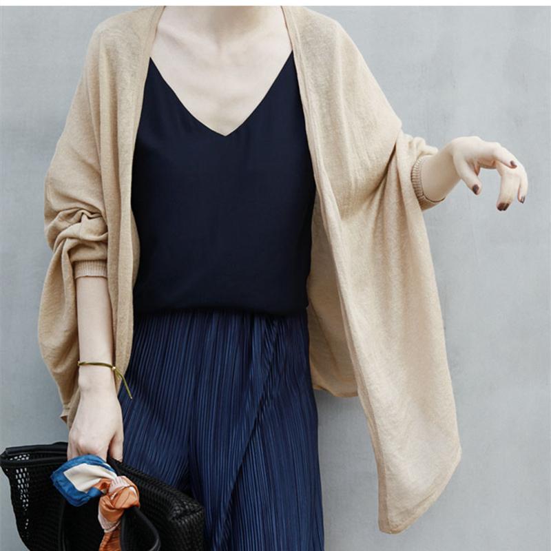 Autumn Shawl-style Thin Knit Cardigan September 2020 new arrival apricot 
