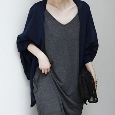 Autumn Shawl-style Thin Knit Cardigan September 2020 new arrival Blue 