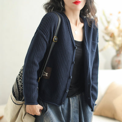 Autumn Stylish Casual Knitted Patchwork Cardigan