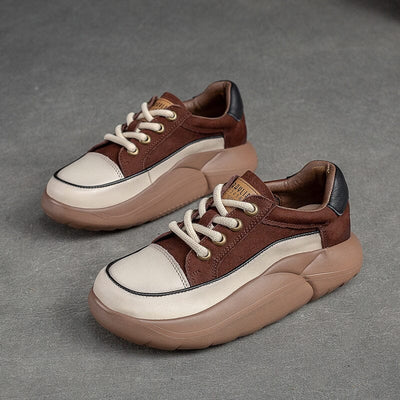 Autumn Stylish Color Matching Leather Casual Shoes