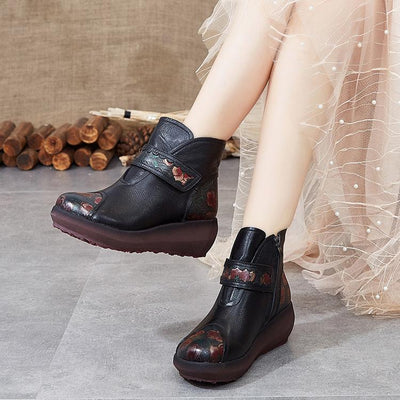 Autumn Wedges Comfortable Ethnic Boots 2019 New December 36 Black 
