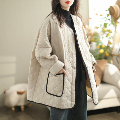 Autumn Winter Casual Loose Cotton Quilted Coat