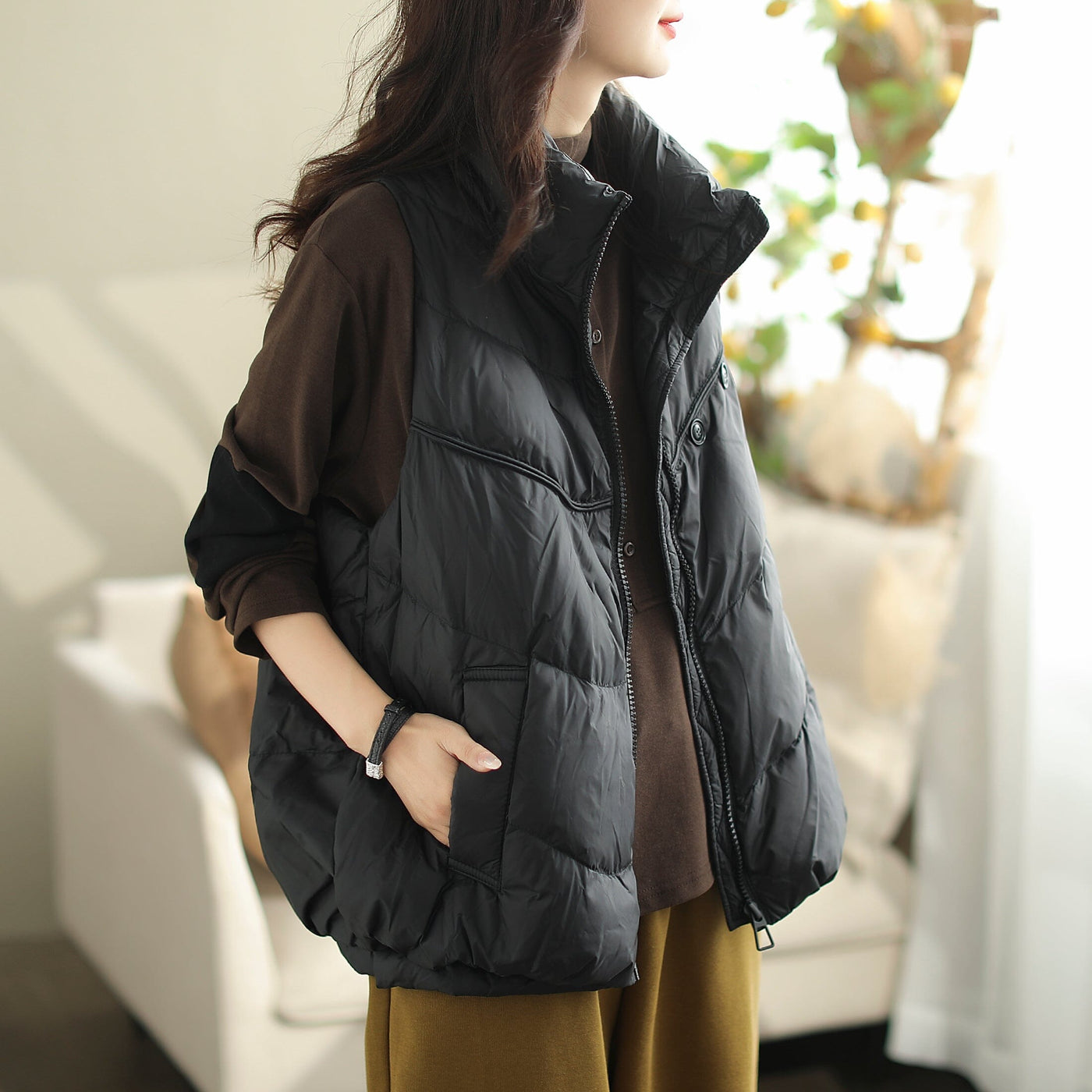Women Autumn Winter Loose Duck Down Warm Vest