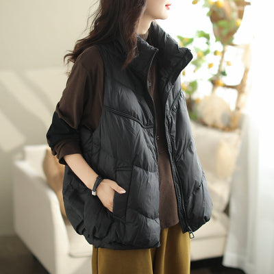 Women Autumn Winter Loose Duck Down Warm Vest