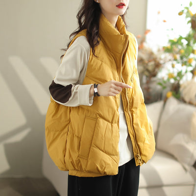 Women Autumn Winter Loose Duck Down Warm Vest