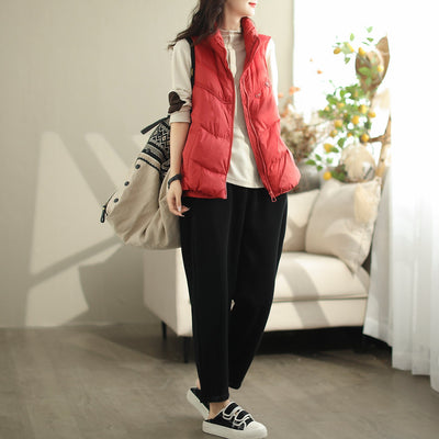 Women Autumn Winter Loose Duck Down Warm Vest