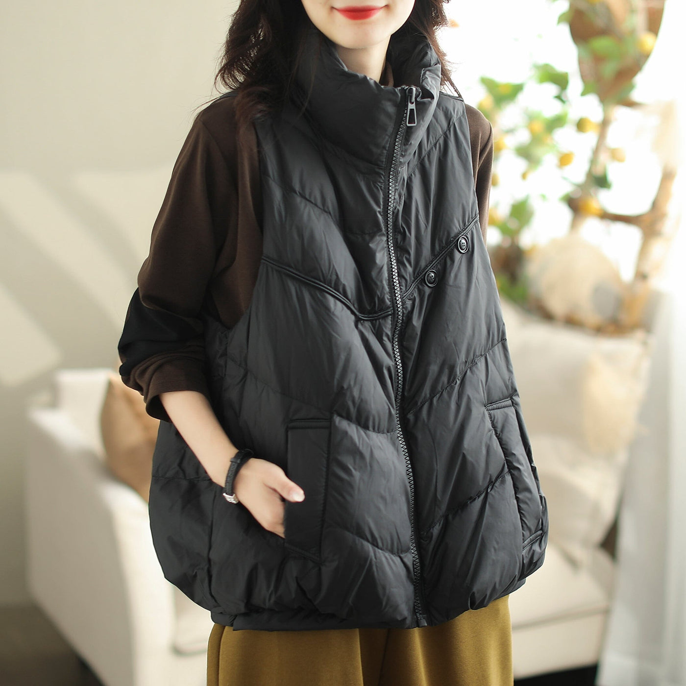 Women Autumn Winter Loose Duck Down Warm Vest