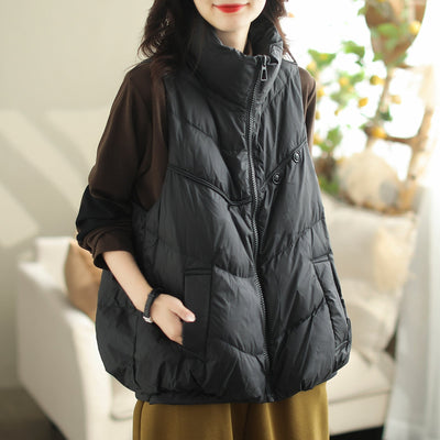 Women Autumn Winter Loose Duck Down Warm Vest