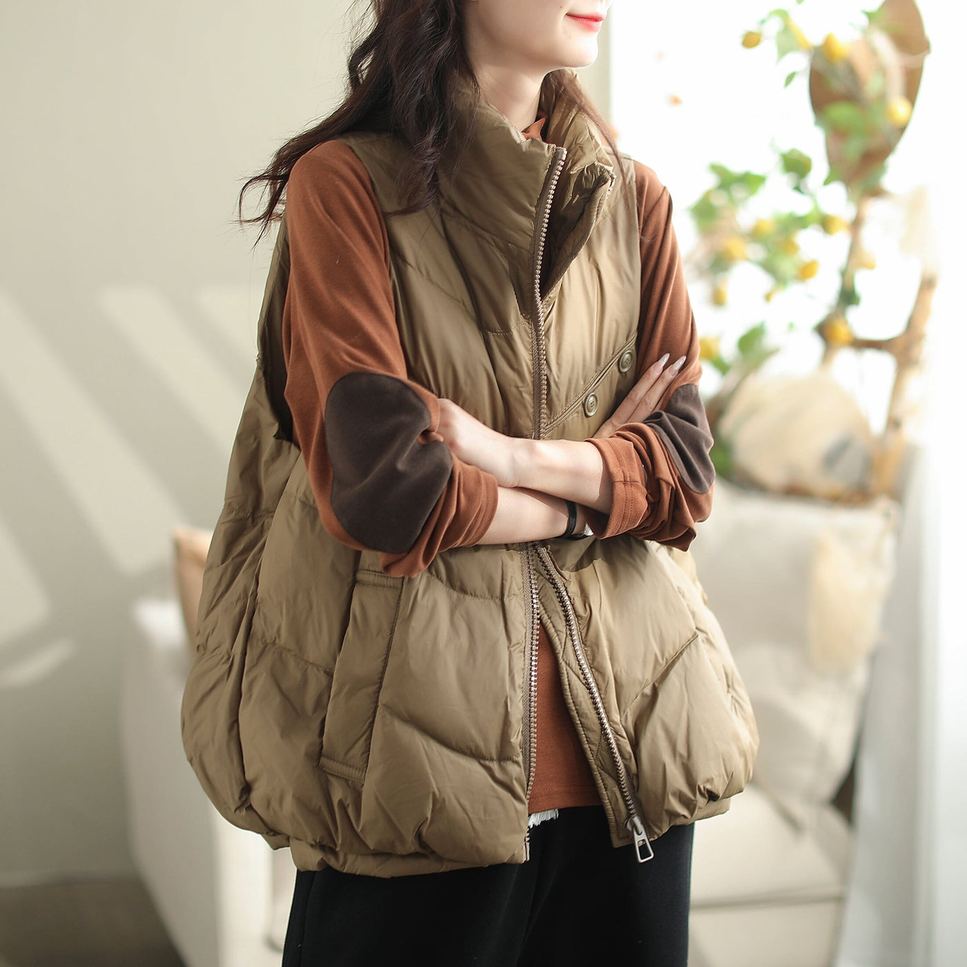 Women Autumn Winter Loose Duck Down Warm Vest