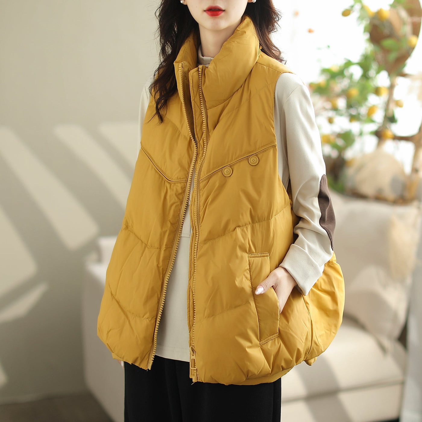 Women Autumn Winter Loose Duck Down Warm Vest