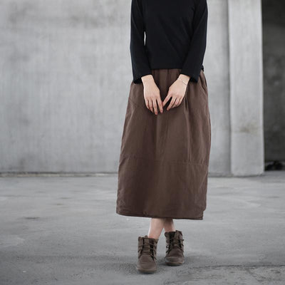 Autumn Winter Puff Cotton Linen Retro Skirt Nov 2020-New Arrival 