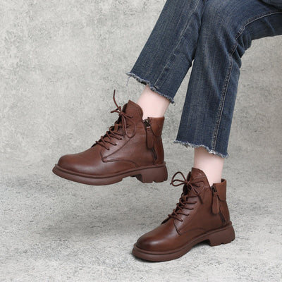 Autumn Winter Retro Cowhide Leather Handmade Boots Sep 2022 New Arrival 