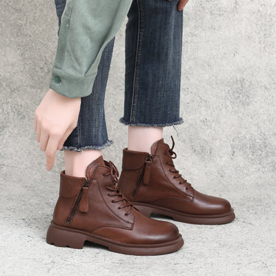 Autumn Winter Retro Cowhide Leather Handmade Boots Sep 2022 New Arrival 