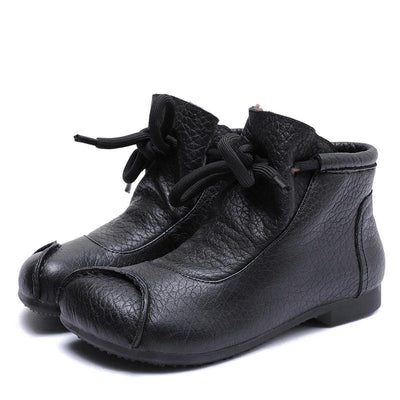 Autumn Winter Retro Flat Leather Ankle Boots September 2021 new-arrival 