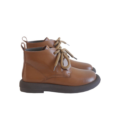 Autumn Winter Retro Leather Flat Casual Boots