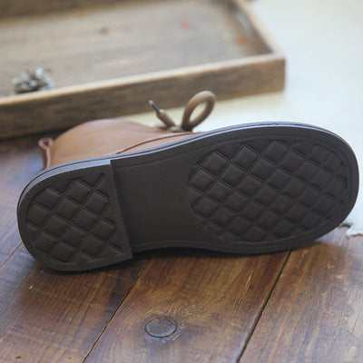 Autumn Winter Retro Leather Flat Casual Boots Sep 2022 New Arrival 