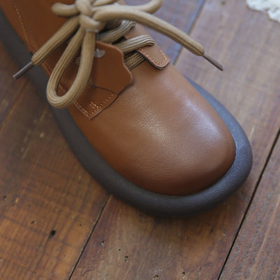 Autumn Winter Retro Leather Flat Casual Boots Sep 2022 New Arrival 