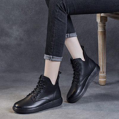 Autumn Winter Retro Soft Leather Casual Boots