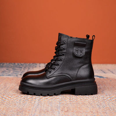 Autumn Winter Thick Sole Retro Leather Casual Boots Dec 2022 New Arrival 