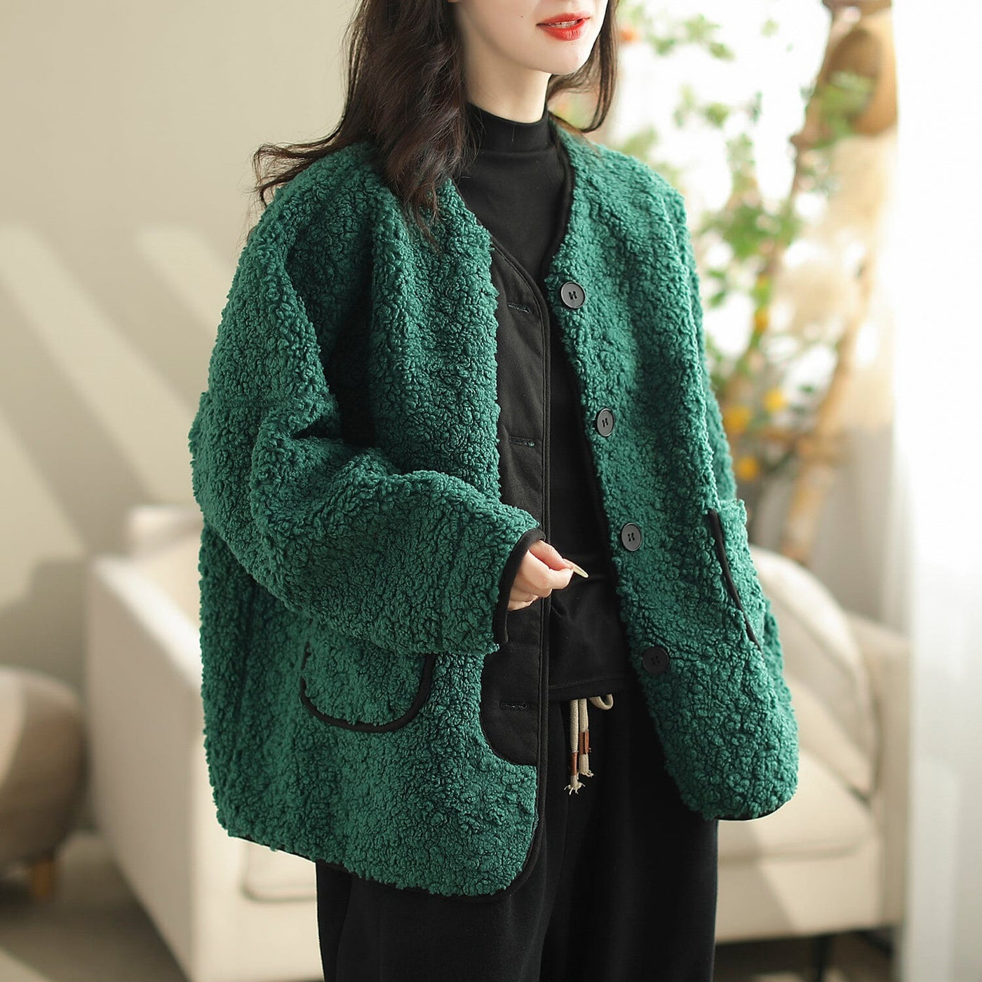 Autumn Winter Woolen Minimalist Casual Coat