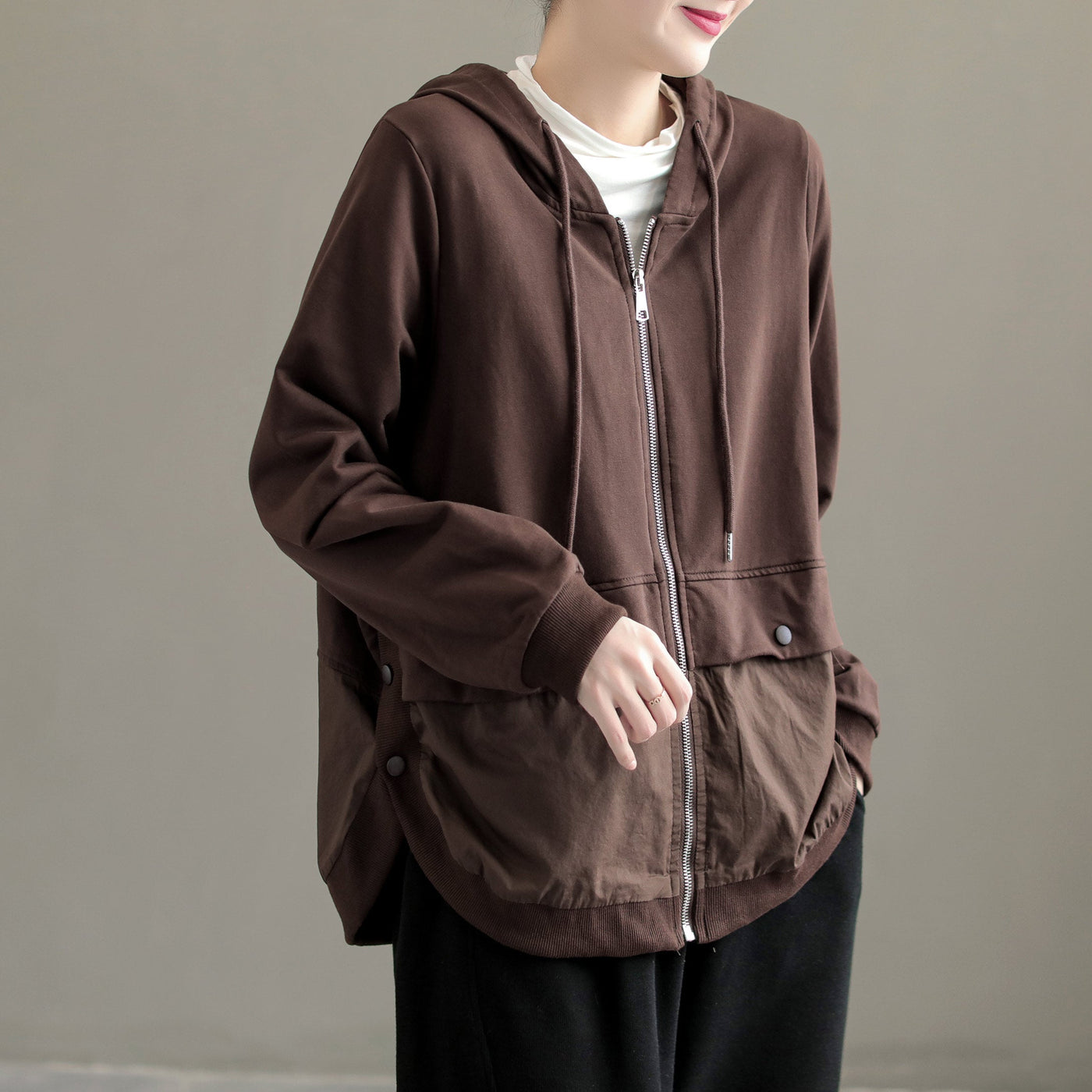 Autumn Women Chic Casual Cotton Hoodie Sep 2022 New Arrival One Size Coffee 