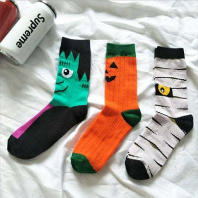 Babakud 3 Pairs Halloween Unisex Soft Cotton Socks ACCESSORIES One Size Mixed Colors 3 Pairs 