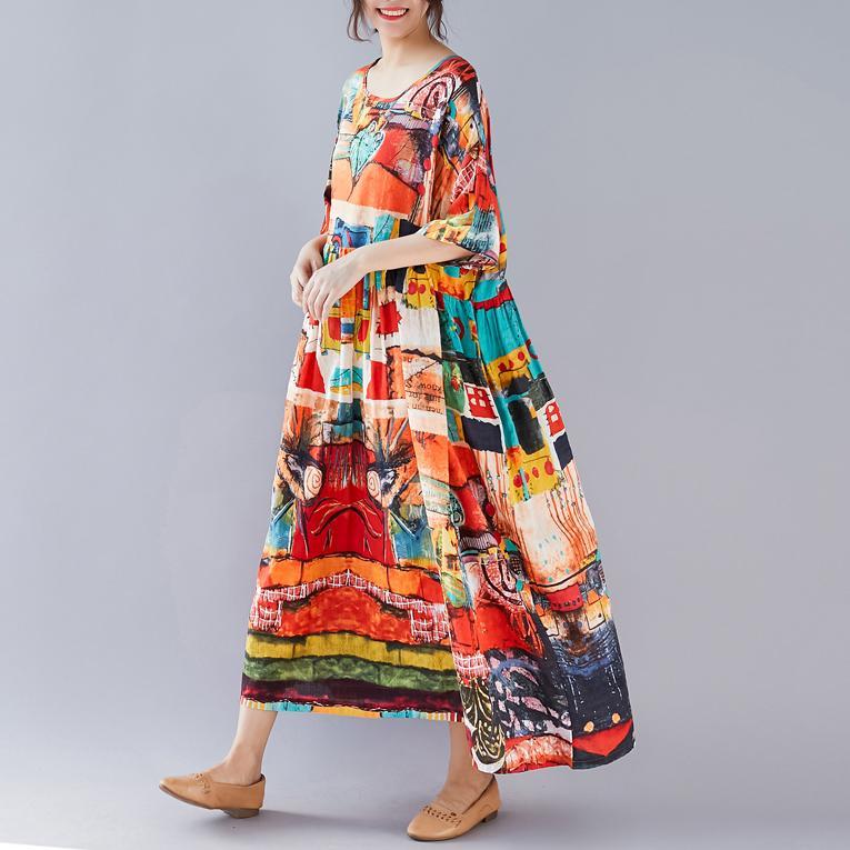 Babakud Abstract Printed Gathered Waist Summer Short Sleeve Dress 2019 July New 