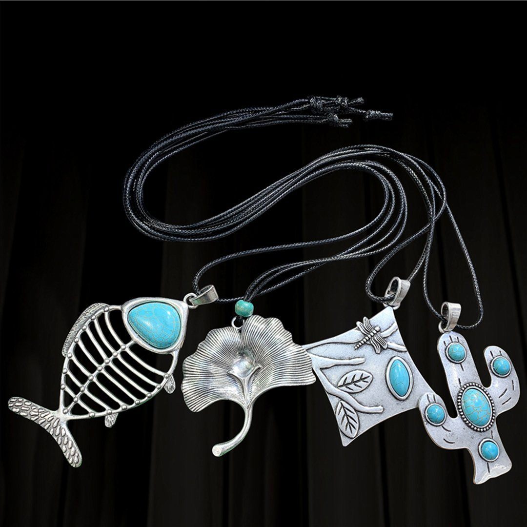 Babakud Animal Plant Shape Silver Plated Retro Necklace ACCESSORIES 