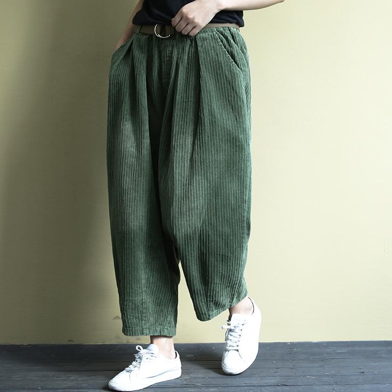 BABAKUD Autumn Corduroy Belt Retro Versatile Casual Pants Outfit Women 2019 August New 