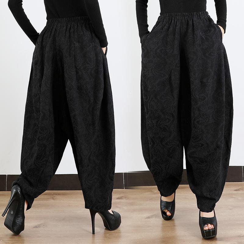 Babakud Autumn Cotton Jacquard Stitching Harlan Pants 2019 November New One Size Black 