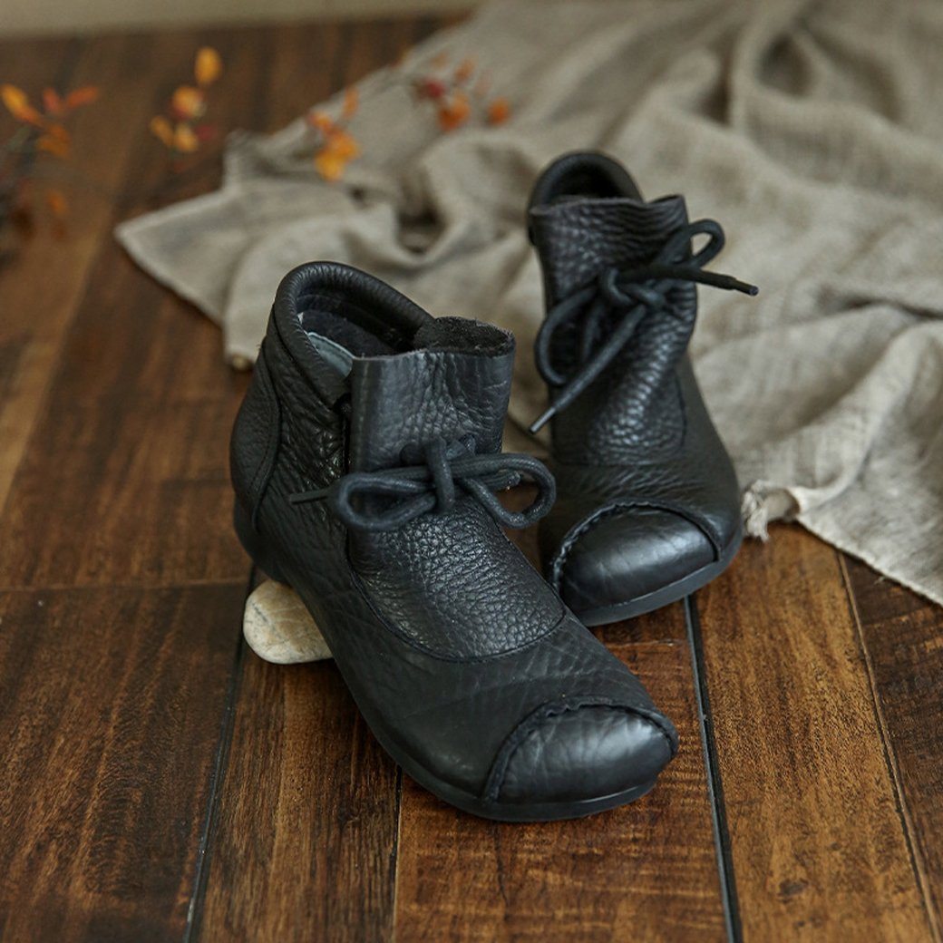 BABAKUD Autumn Retro Ethnic Leather Women's Ankle Boots