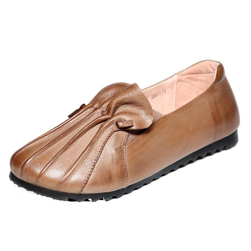 BABAKUD Autumn Retro Leather Soft Bottom Women's Shoes /Size35-40