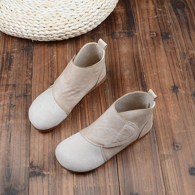 BABAKUD Autumn Retro Round Head Women's Casual Boots 2019 October New 35 Beige 