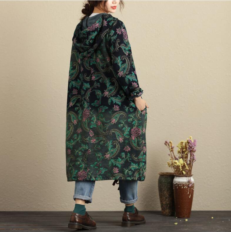 BABAKUD Autumn Spring Hooded Print Cardigan Casual Windbreaker Cotton Coat 2019 August New 