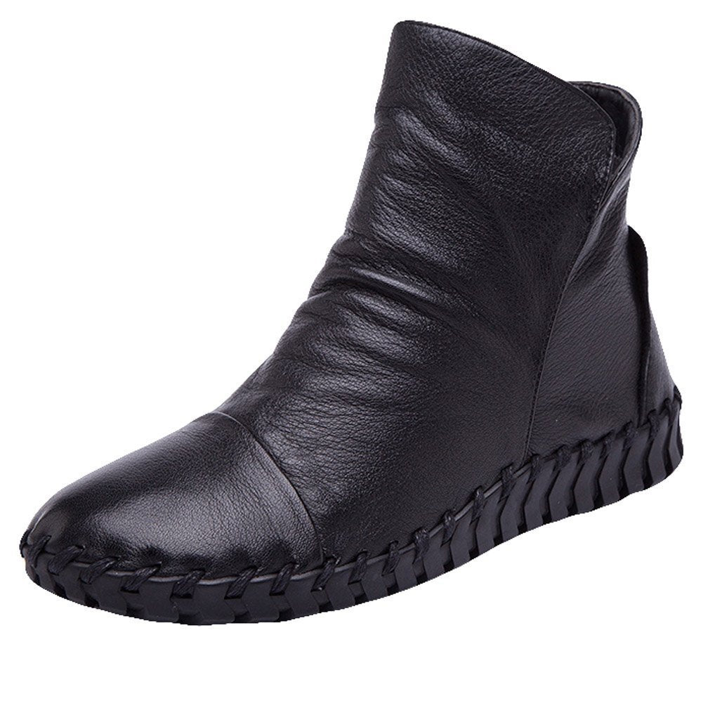BABAKUD Autumn Winter Casual Flat Leather Women's Boots