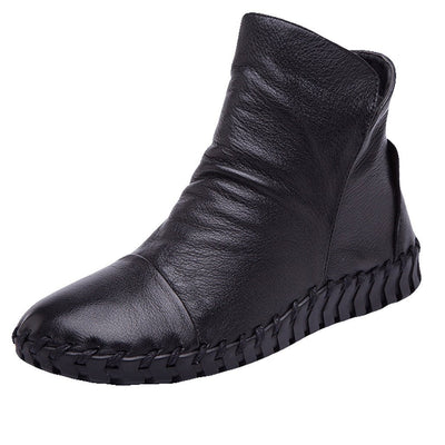 BABAKUD Autumn Winter Casual Flat Leather Women's Boots 2019 October New 