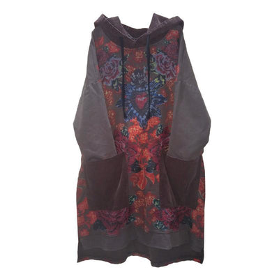 BABAKUD Autumn Winter Cotton Loose Hooded Print Dress 2019 September New 